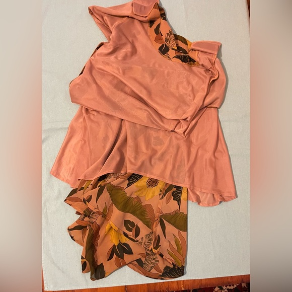 Vintage Brown Floral Dress, Label: A Wild Thyme, Sz 6 - Picture 13 of 16